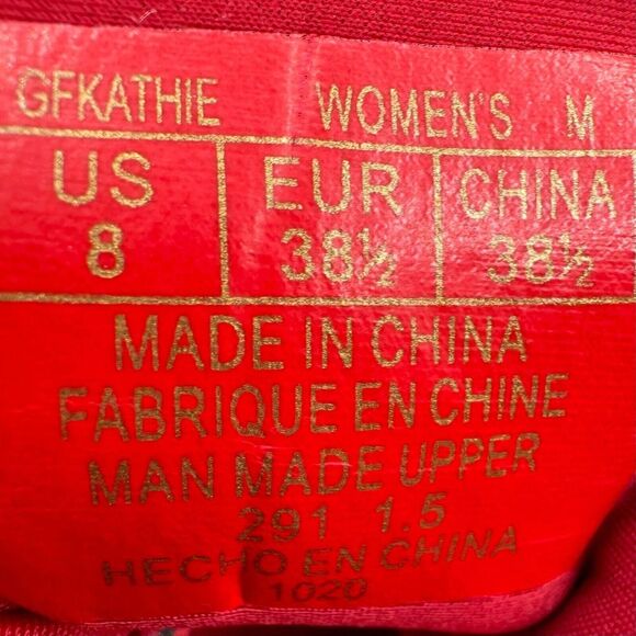 Guess Los Angeles Kathie Women's Chunky Logo Size US‎ 8 Medium Red Sneakers - Picture 8 of 8